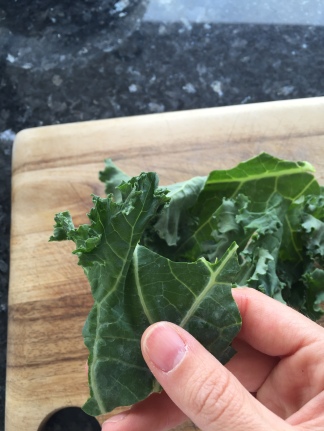 Tear kale into potato-chip sizes